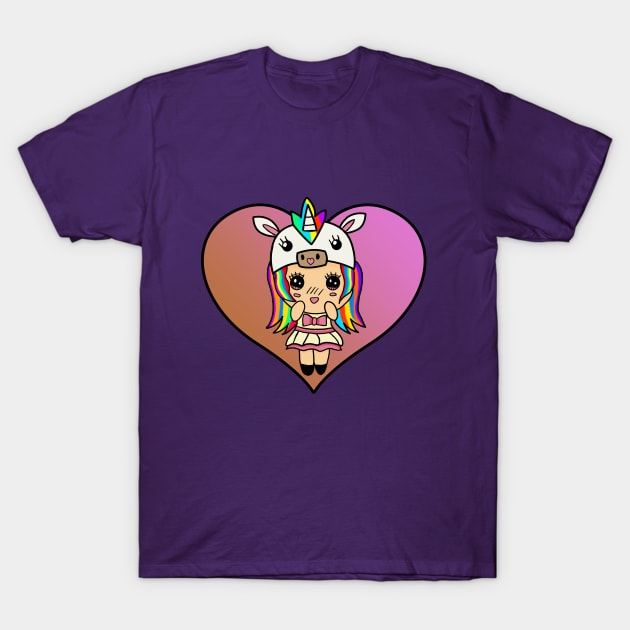 Kawaii Unicorn T-Shirt by Duskrose